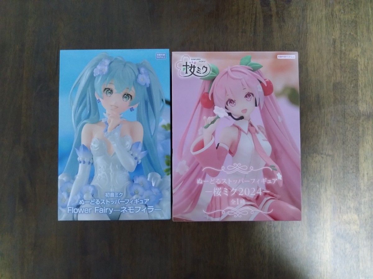 初音ミク  ぬーどるストッパーフィギュア Flower Fairyネモフィラ&桜ミク2024のセット