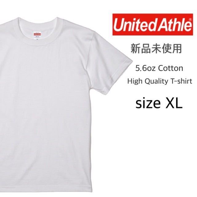 【ユナイテッドアスレ】新品未使用 5.6oz 無地 半袖Tシャツ 白 ホワイト XL United Athle 500101 ハイクオリティー コットン 男女兼用_画像1