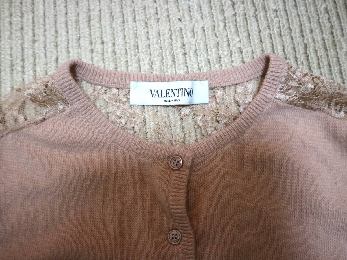 【即決】VALENTINO ヴァレンティノ◆優美レース ウール カーディガン S 　　ha_画像4