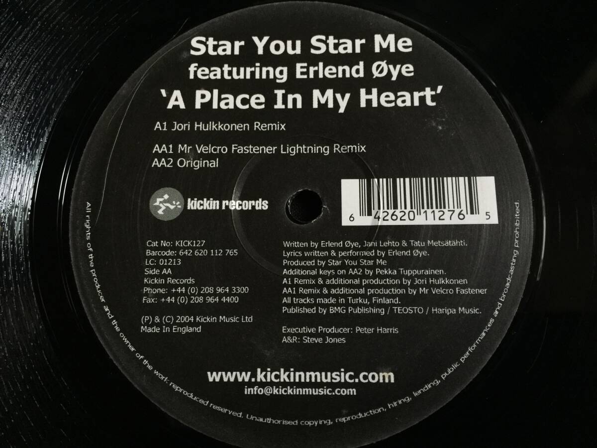 ★Star You Star Me Featuring Erlend Oye / A Place In My Heart 12EP★Qsfb5 ★ Kickin Records KICK127_画像3