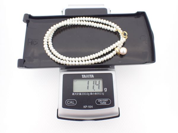 ●パール ネックレス K18 真珠 総g 約11.4g 約40cm ジュエリー アクセサリー 宝石 ファッション小物 N563_画像9