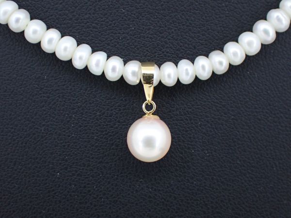 ●パール ネックレス K18 真珠 総g 約11.4g 約40cm ジュエリー アクセサリー 宝石 ファッション小物 N563_画像2