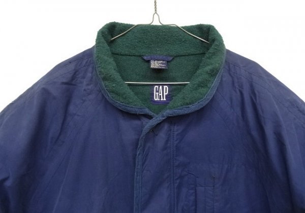 90s ヴィンテージ GAP ギャップ 旧タグ 裏地ウール スタンドカラージャケット ネイビー VINTAGE 90年代 オールドギャップ_画像4