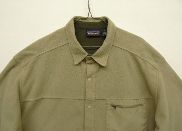 00s ヴィンテージ PATAGONIA パタゴニア MICRO D-LUXE スナップボタン フリースシャツ ベージュ カナダ製 VINTAGE 00年代 レアの画像3