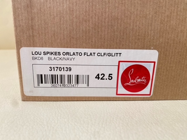 Christian Louboutin クリスチャンルブタン・メンズ・ハイカットスニーカー スパイク LOU SPIKES ORLATO FLAT CLF/GLITT・サイズ 42.5_画像8