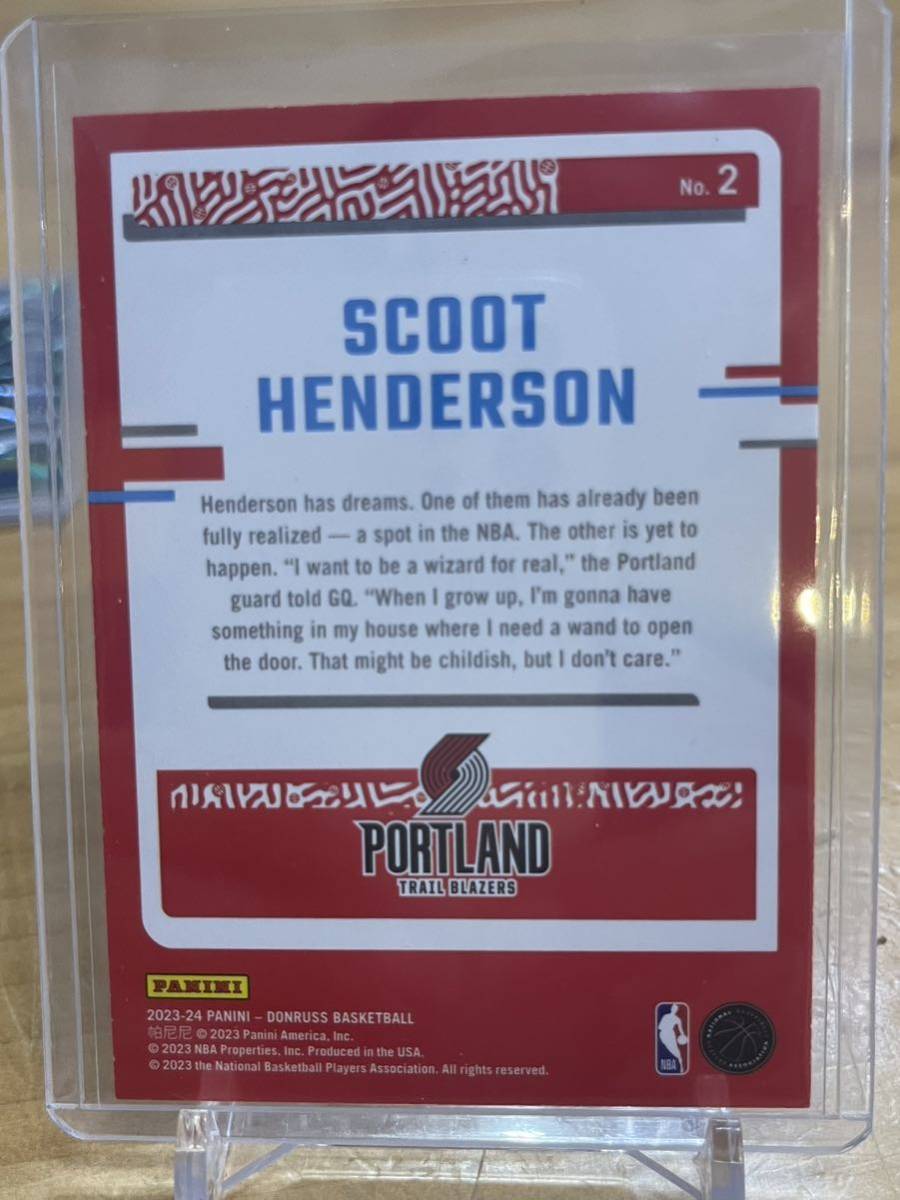 2023-24 Donruss NBA Scoot Henderson The Rookie RC スクート ヘンダーソン PANINI Basketball インサート_画像2