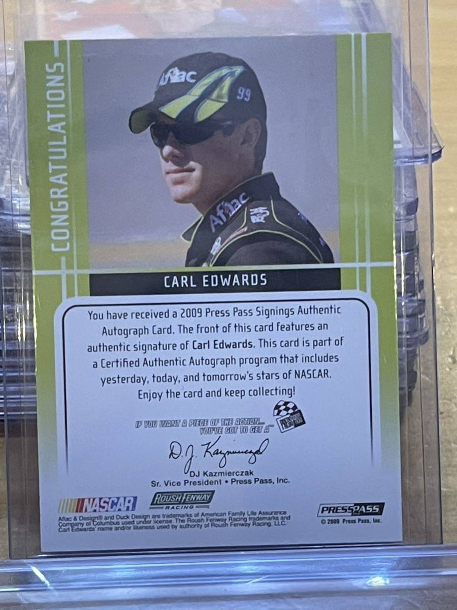 2009 PressPass Racing CARL EDWARDS 直筆サイン カード NASCAR カール エドワース ナスカー オンカード AUTOの画像2