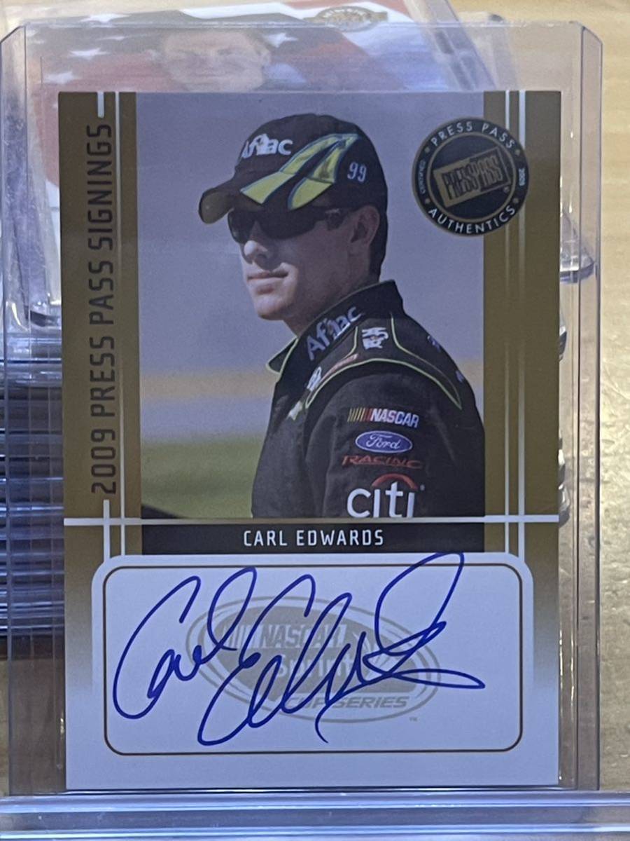 2009 PressPass Racing CARL EDWARDS 直筆サイン カード NASCAR カール エドワース ナスカー オンカード AUTOの画像1