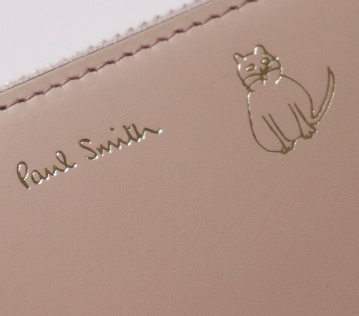 《Paul Smith ポールスミス》新品 【ミックスドゥードゥル24SS】猫ちゃん箔押し レザーラウンドファスナー式長財布 ウォレット A9478