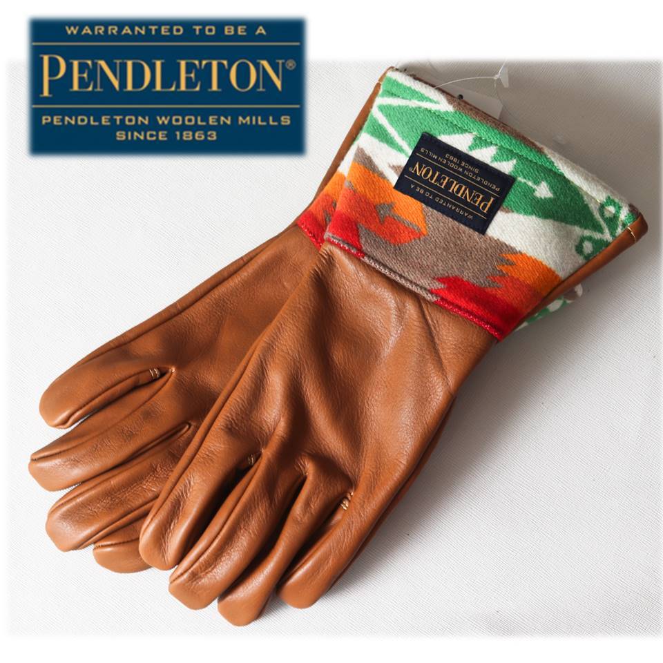 《PENDLETON ペンドルトン》新品 キャンプ アウトドア ネイティブ柄 レザーグローブ プレゼントにも 25cm A8822_画像1