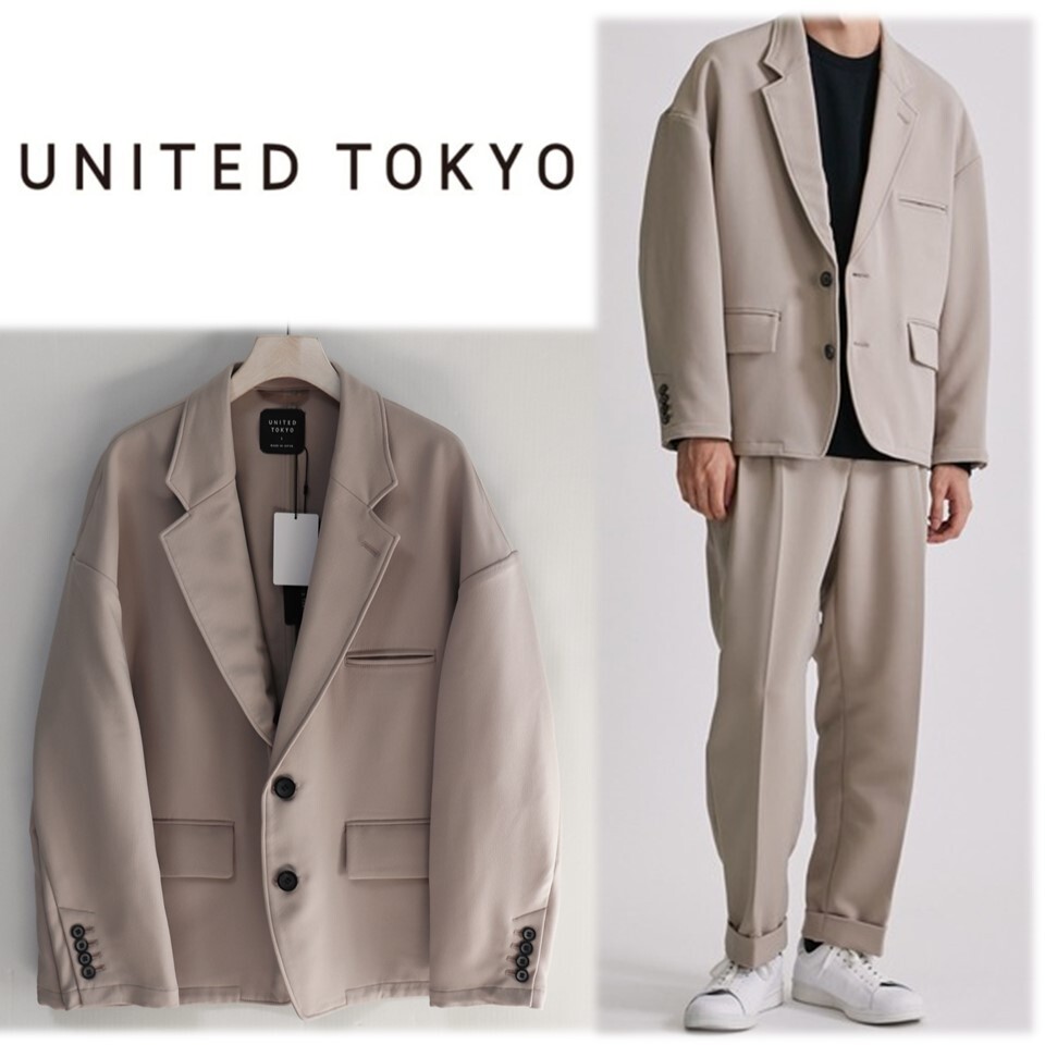 《UNITED TOKYO》新品 定価29,700円 オーバーサイズシルエット ダブルフェイス ジャージジャケット 大きめ1サイズ A9465の画像1