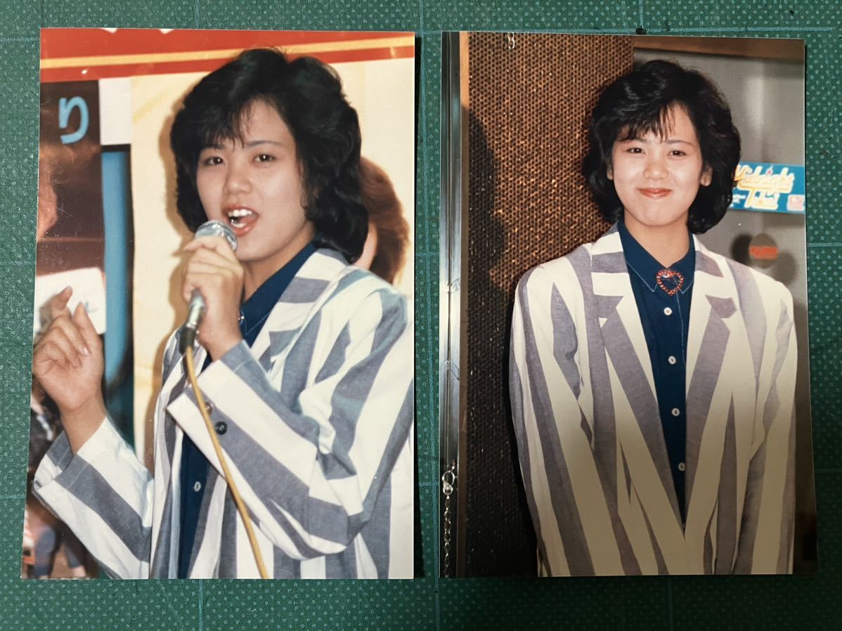 【2枚セット】 宇沙美ゆかり　写真2枚(当時物) ストライプ　みゆき　80年代アイドル _画像2