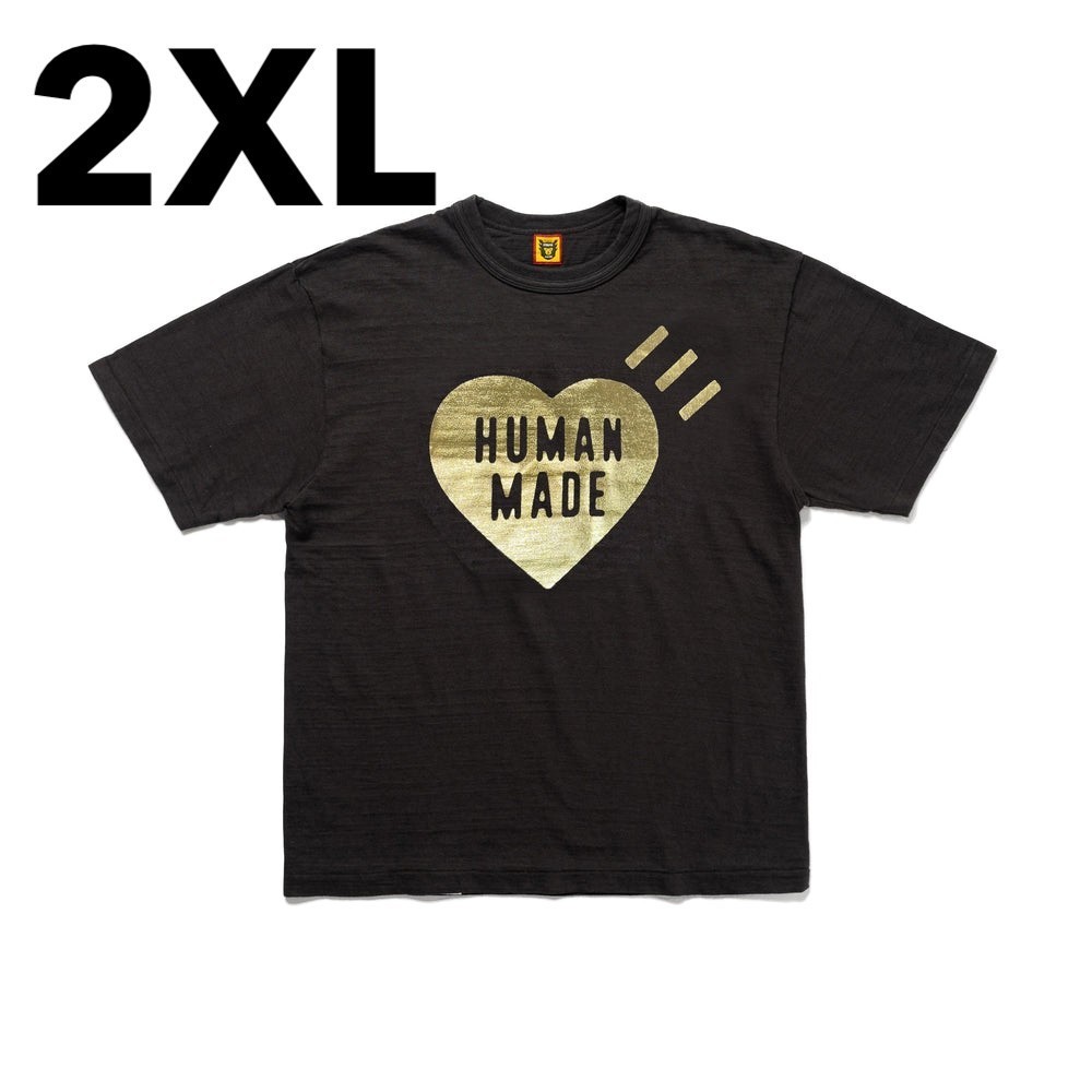 新品 2XL HUMAN MADE GRAPHIC T-SHIRT #18 ヒューマンメイド ヒューマンメード Tシャツ 半袖 黒 ゴールド 金 半袖Tシャツ ブラック ハート_画像1