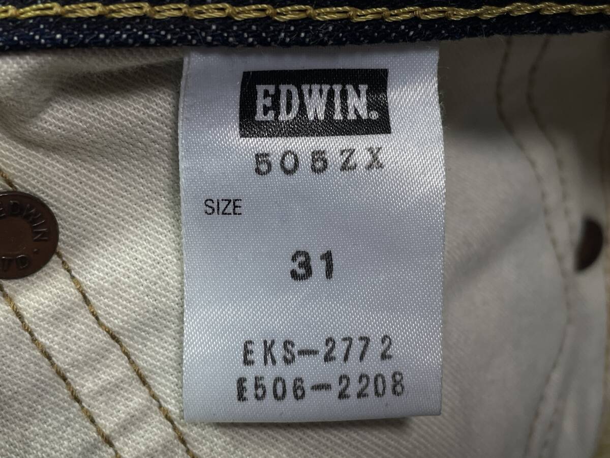 EDWIN Edwin 505ZX W31 ( примерно 88cm W34 соответствует ) прекрасный товар темно синий Япония Edo Fuji красный уголок сделано в Японии sinchi задний Denim брюки мужской джинсы 