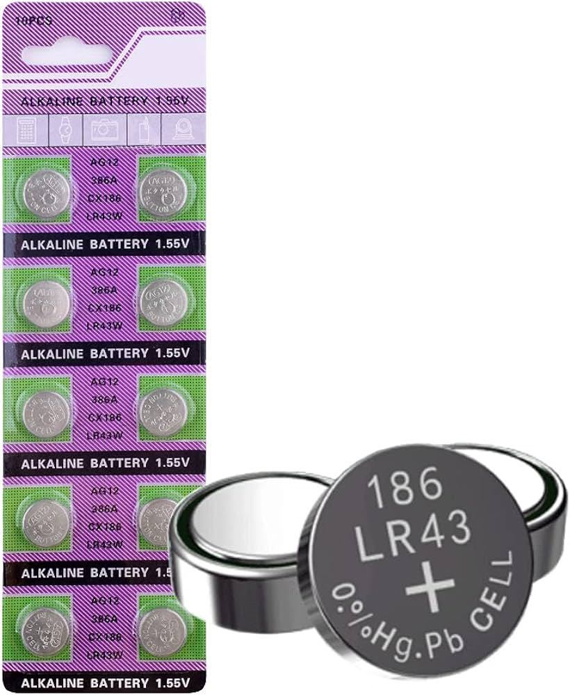【送料無料】T&E アルカリボタン電池 LR43W 10本 10個 セット ボタン電池 電池の画像1