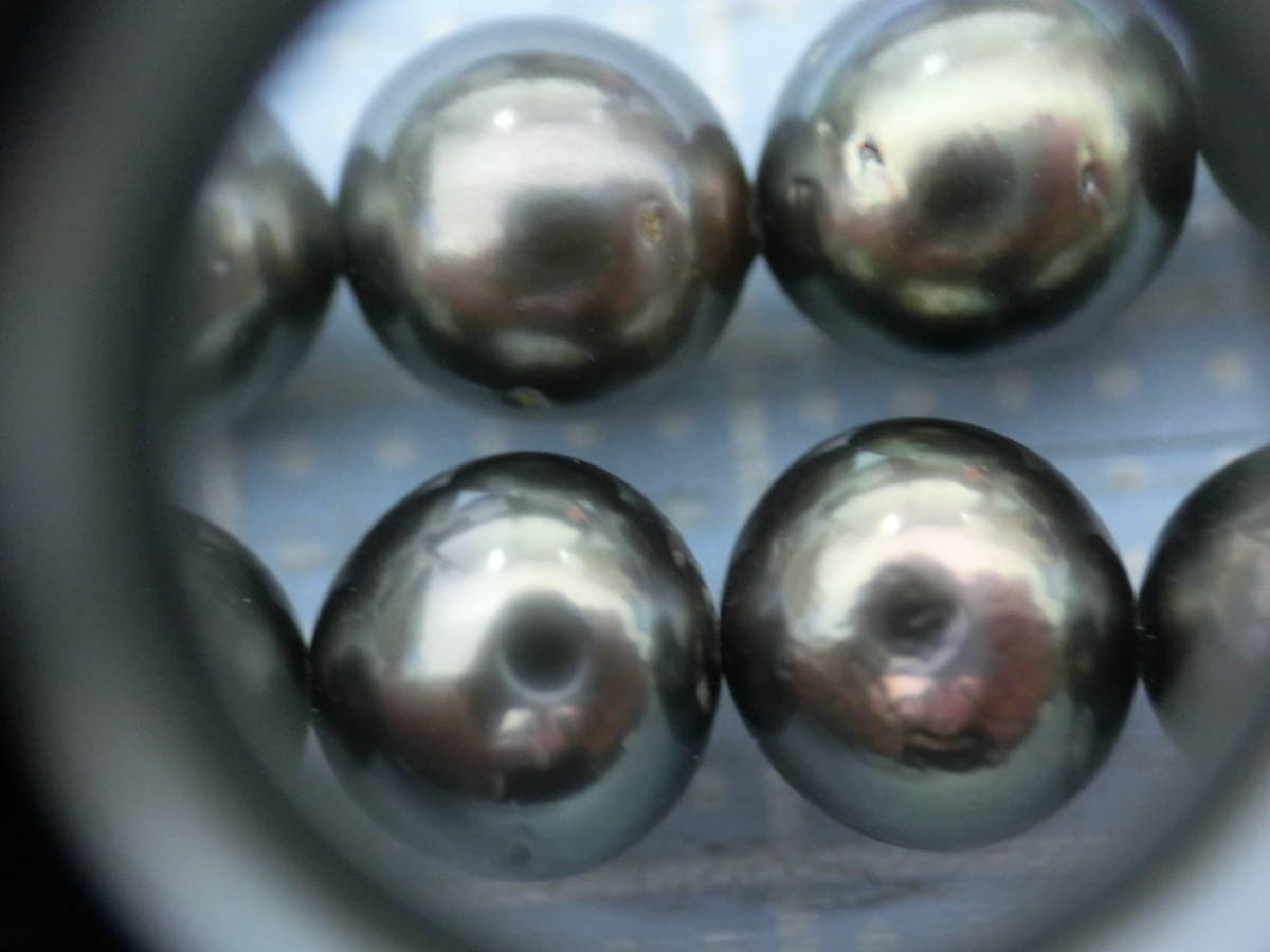 Ak-17 真珠？ ブラックパール 南洋真珠 ネックレス 約7.0～8.0mm 長さ約41cm 重量約33.8g_画像7