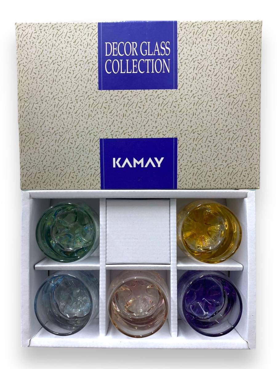 未使用保管品 KAMAY DECOR GLASS カメイグラス ミニグラス コレクション 5客 硝子 Colorful カラフル Aurora オーロラ 箱付きの画像10