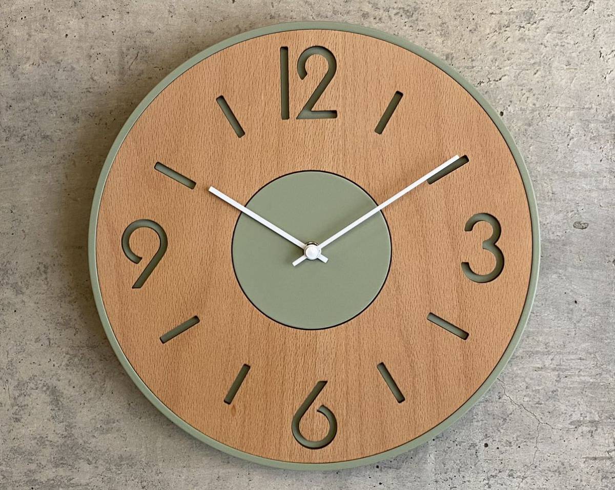 レジン製！Resin round clock/sage green(検索,ミッドセンチュリー,イームズ,ビンテージ,50's,60's,北欧,midcentury,70's,80's,レトロの画像1