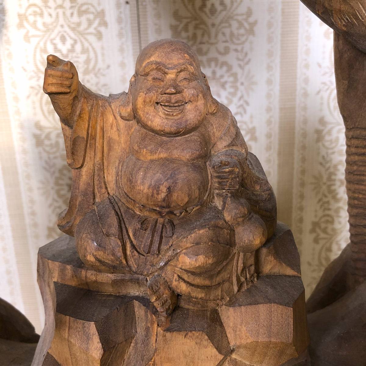 七福神　鳳凰　木彫り　置物　高さ約70cm　重量約14.6kg_画像4