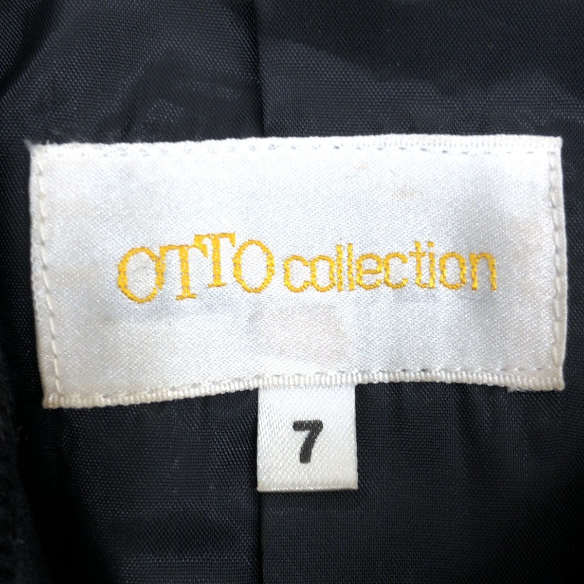 ◆OTTO collection オットー 羊革 ラムレザー切り替え ウール ニットコート 7(S) 黒 ブラック レザーコート 国内正規品 レディース 女性用_画像3