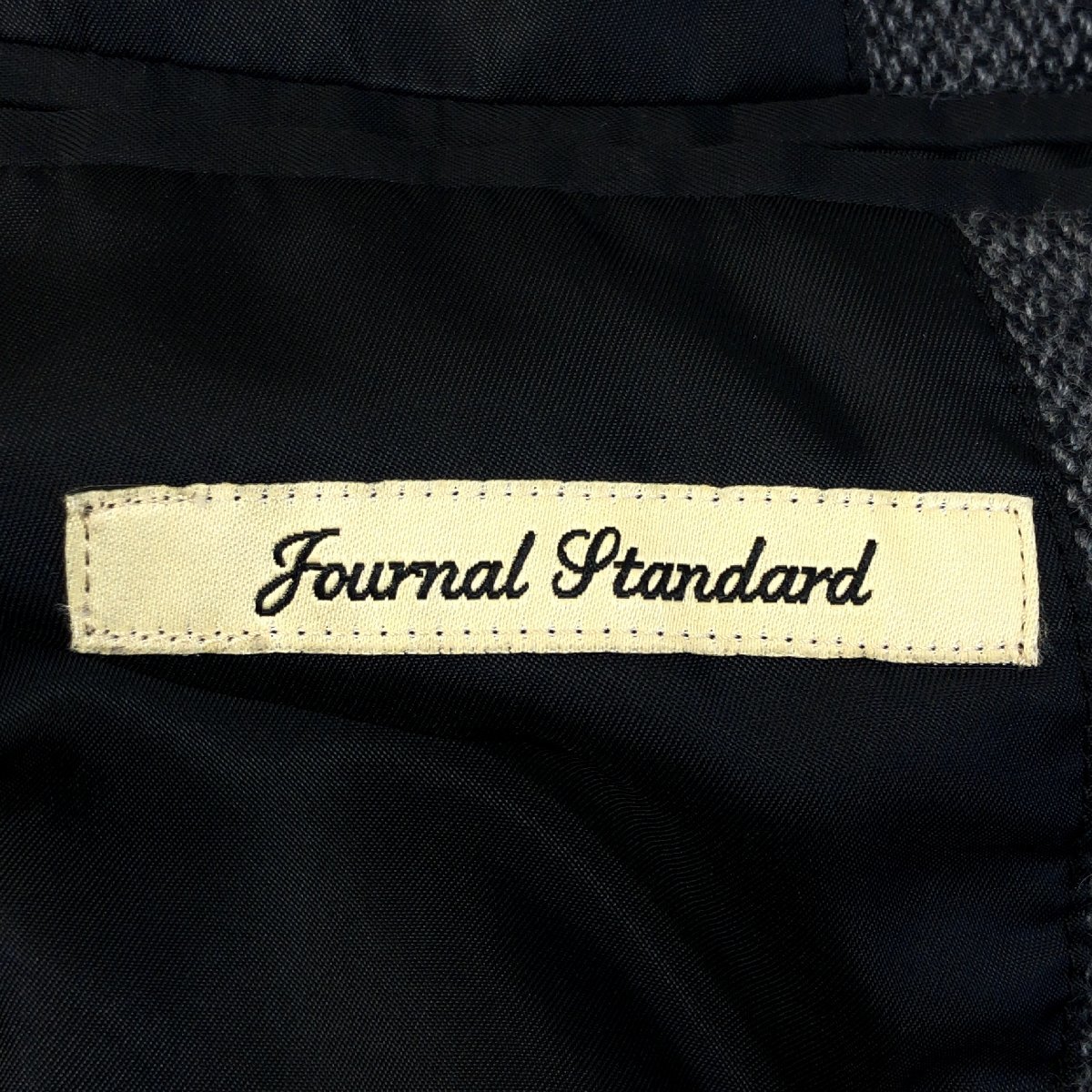 ●美品 JOURNAL STANDARD ジャーナルスタンダード ウール ツイード テーラードジャケット M グレー ブレザー 国内正規品 メンズ 紳士_画像3