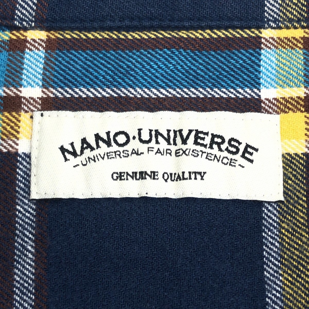 nano universe ナノユニバース USED加工 チェック シャツ LL 濃紺系 ネイビー系 長袖 XL 2L 特大 大きいサイズ 国内正規品 メンズ 紳士_画像3