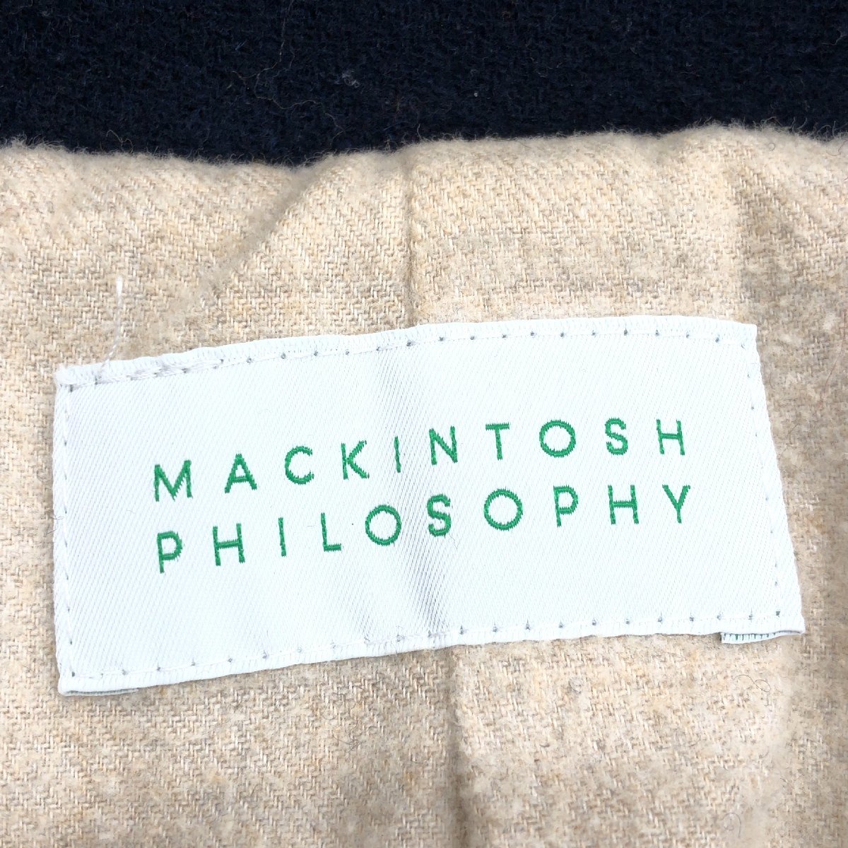 ◆MACKINTOSH PHILOSOPHY マッキントッシュ メルトンウール Pコート 1(S) 濃紺 ネイビー ピーコート ショートコート 国内正規品 レディース_画像3