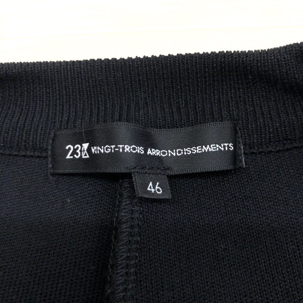 ●23区 ニジュウサンク ワイドスリーブ コットンニット セーター 46(3XL) 黒 ブラック 長袖 トレーナー 4L ゆったり 大きい レディース_画像3