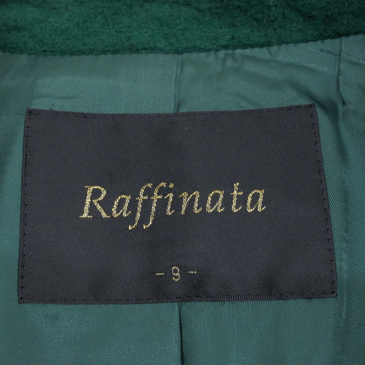 ◆Raffinata ラフィナータ デザインカット アンゴラウール スタンドカラーコート 9(M) 緑 グリーン ウールコート 日本製 女性用の画像3