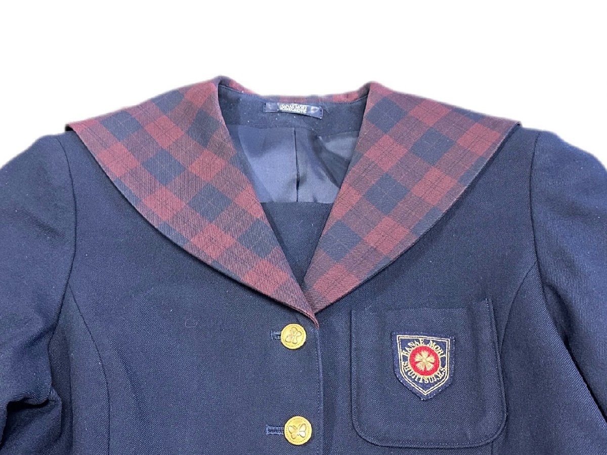 岡山[就実中学校]女子制服 冬上下セット セーラー服 スカート サイズ不明 W66 モリハナエ 中古品_画像3