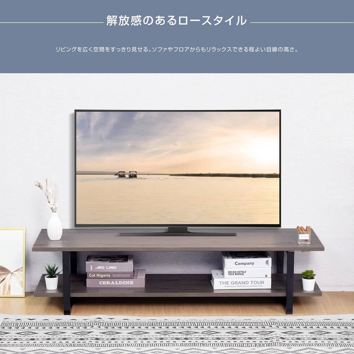 テレビ台 ローボード tv台 テレビラック テレビボード 家具 オープン収納 W900×D400×H320mm 組立式 TVボード tks-trbt-90-wd_画像5