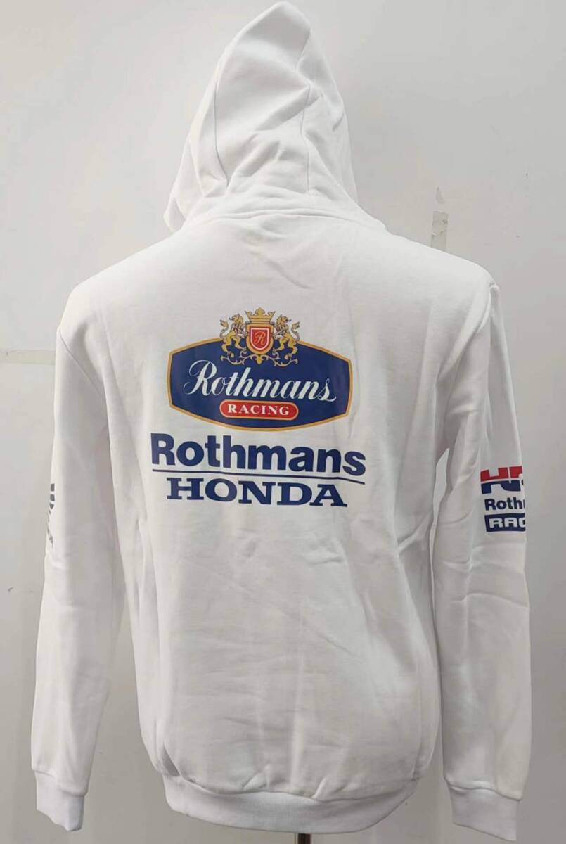 Lサイズ -未使用 ROTHMANS HONDA RACING ロスマンズホンダ フード パーカー White_画像3