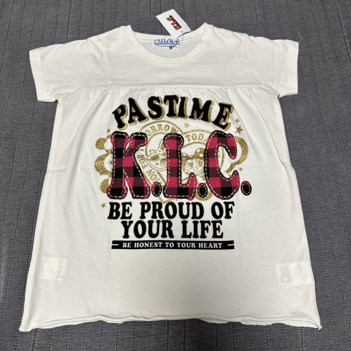 新品KLCケーエルシー　ラメプリ半袖Tシャツ　130 女の子　キッズ　子供服_画像1