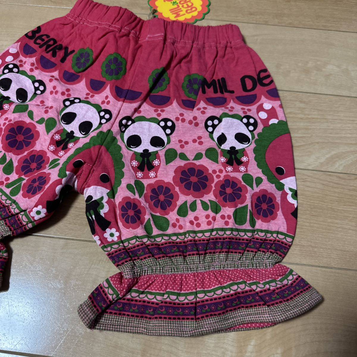 新品MIL DE BERRY ミルデベリーカボチャパンツ3465円120 女の子子供服キッズ　ハーフパンツ リオ横山　カボパン　パンダ　グラグラ_画像7