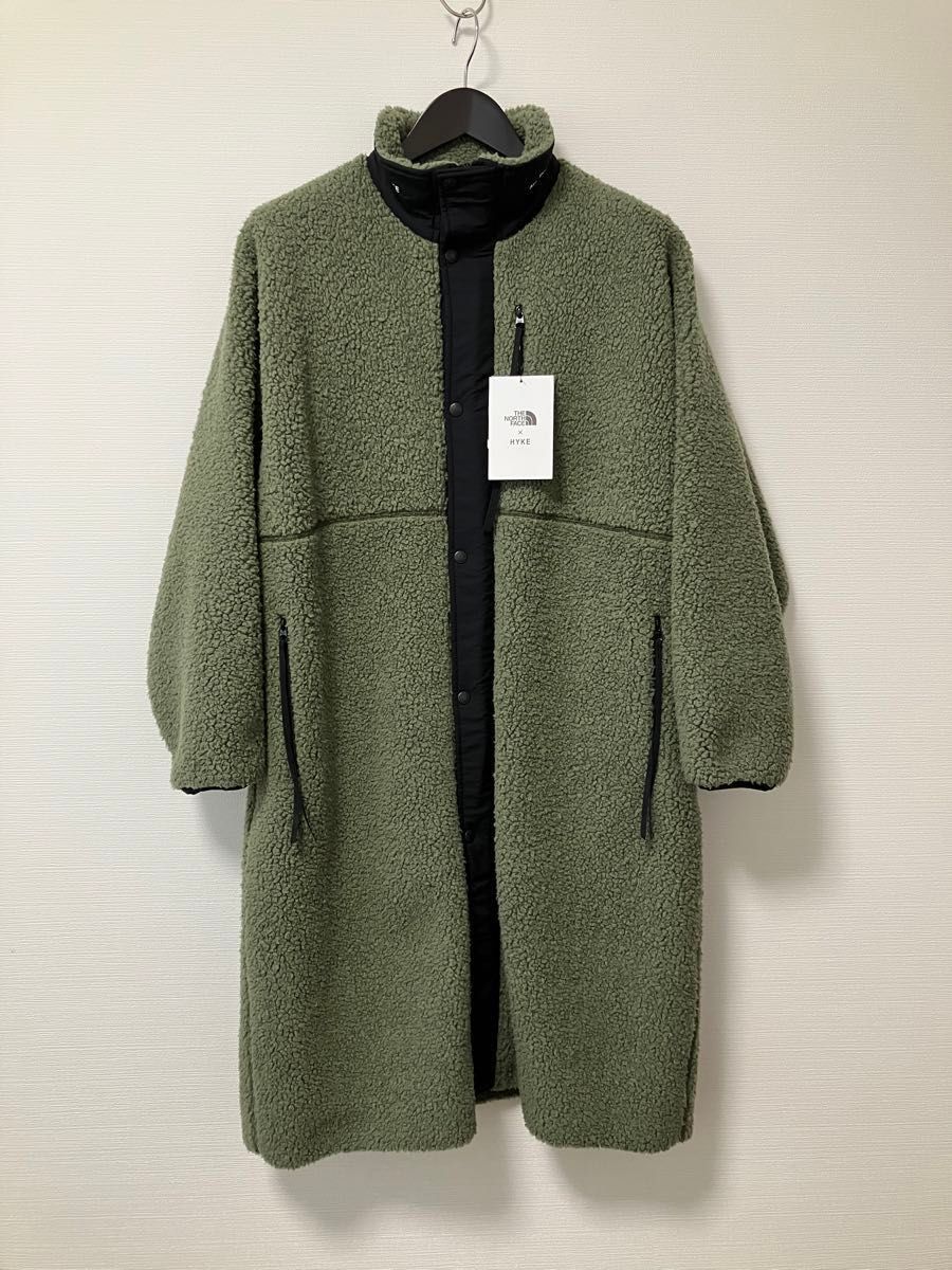 タグ付き HYKE × THE NORTH FACE メンズ ボアコート オリーブ S タグ付き HYKE × THE NORTH FACE メンズ ボアコート オリーブ S