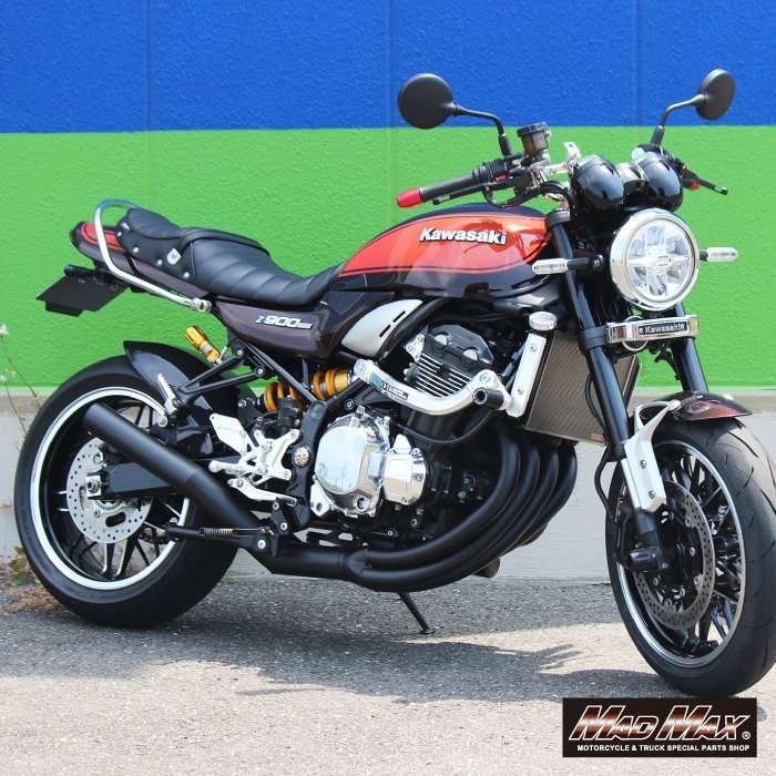 バイク用品 MADMAX製 KAWASAKI カワサキ Z900RS/カフェ用 ショート管マフラー ブラック/集合管 サイレンサー ワンピース ZR900 ツーリング_画像3