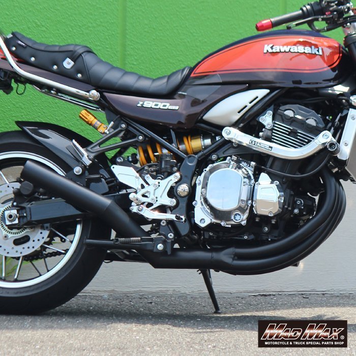 バイク用品 MADMAX製 KAWASAKI カワサキ Z900RS/カフェ用 ショート管マフラー ブラック/集合管 サイレンサー ワンピース ZR900 ツーリング_画像4