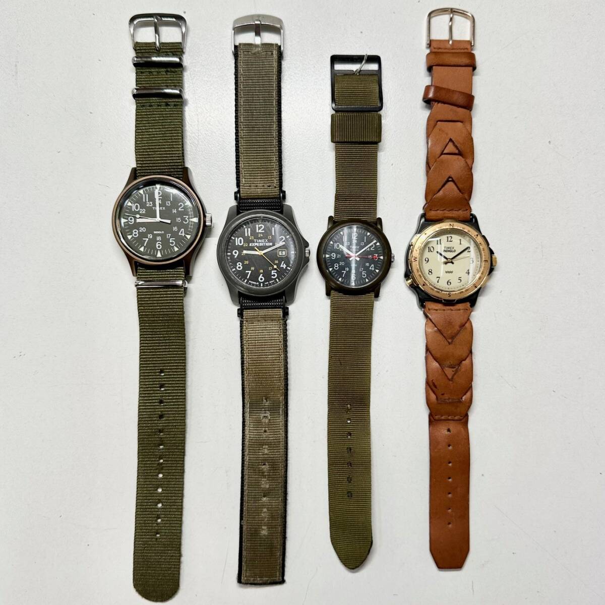 【TIMEX 腕時計まとめて4本】タイメックス INDIGLO WR30/EXPEDITION WR50M/395LA CELL/376MA CELL_画像2
