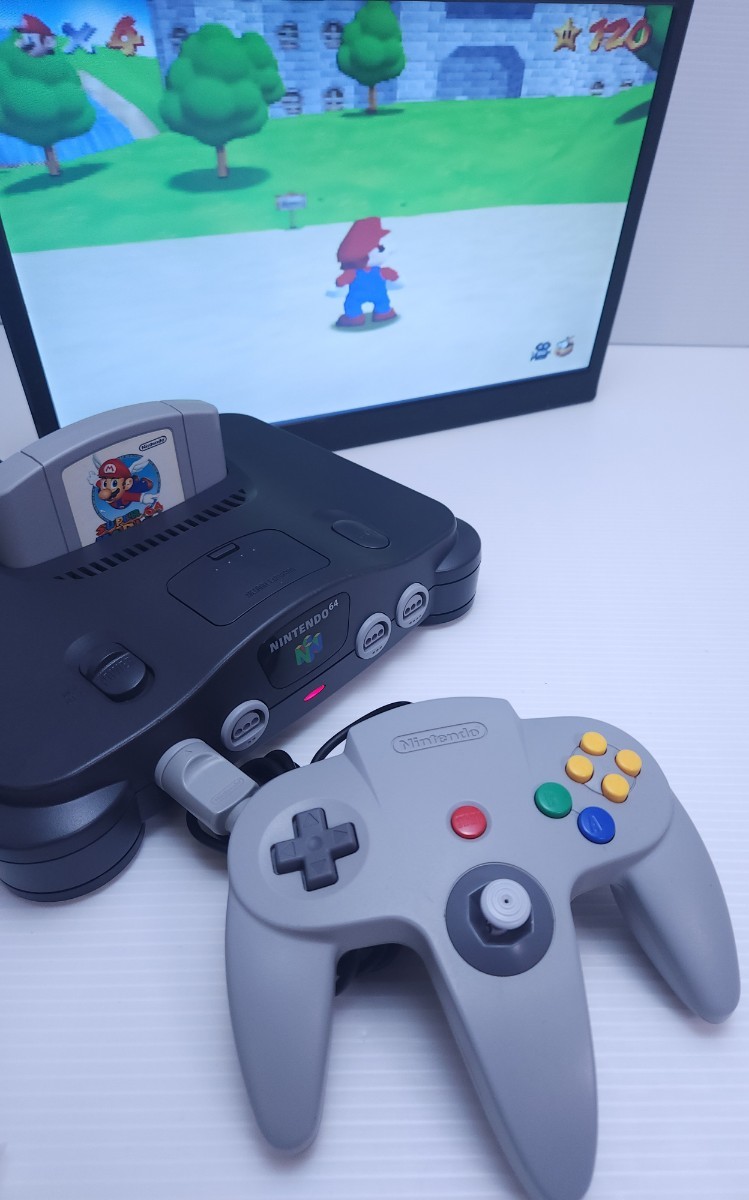 動作品/ 美品 N64 任天堂 ニンテンドー64 NINTENDO64 コントローラーACアダプター セット箱付 (B-26)の画像2