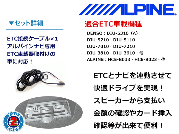 メール便 ALPINE製ナビ VIE-X08VS ETC連動接続ケーブル