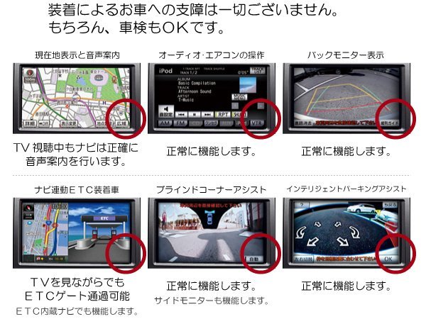 トヨタ NSZA-X64T ディーラーナビ用 走行中にテレビが見れる テレビキット 2014年モデル TV 操作可能 視聴可能 DVD 接続_画像2