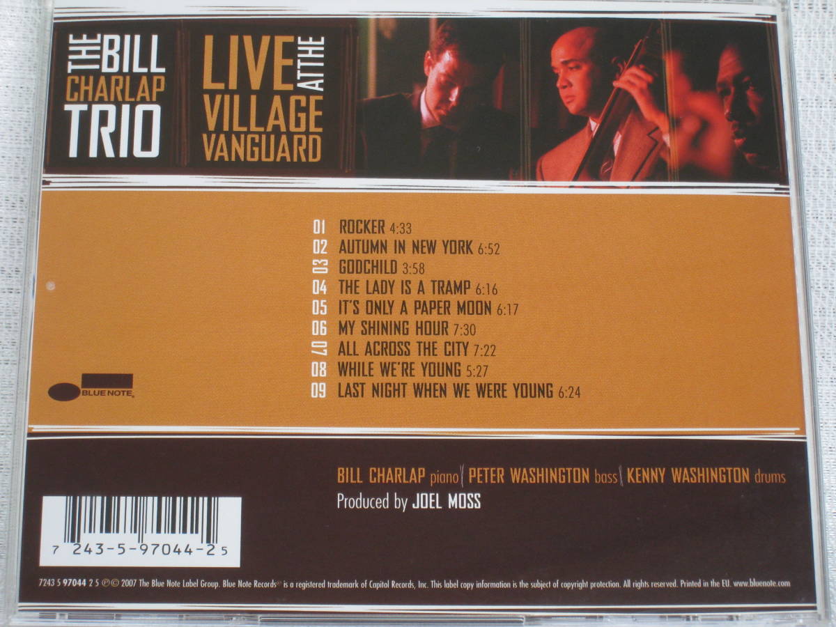 【CD】BILL CHARLAP/LIVE AT THE VILLAGE VANGUARD/ビル・チャーラップ/オータム・イン・ニューヨーク/ピアノ・トリオ/美品_画像2