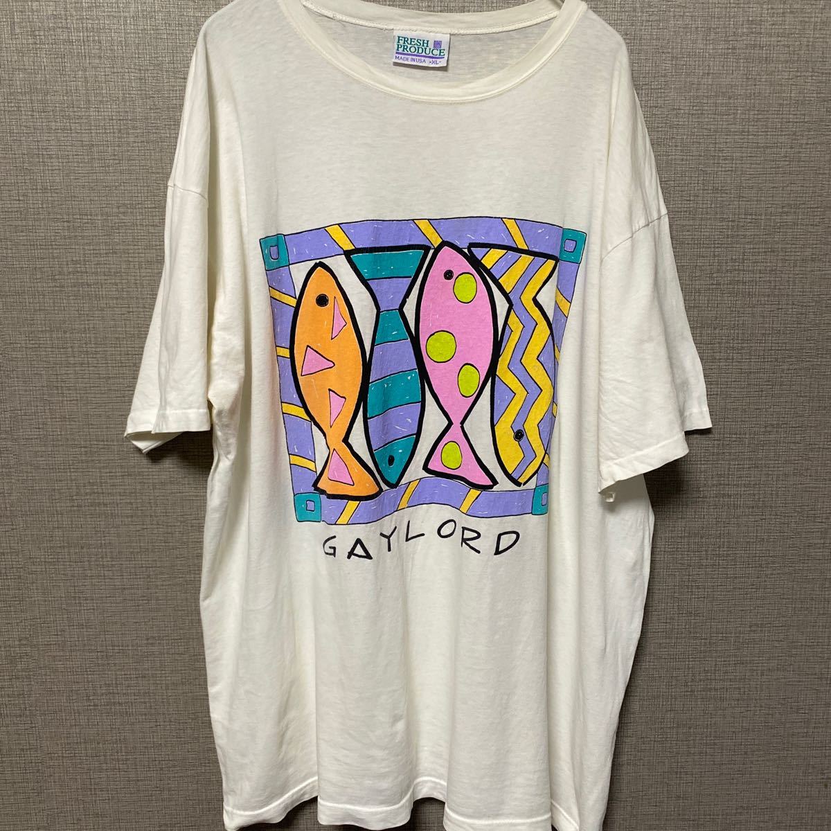 90s USA製 ビンテージ ヴィンテージ Tシャツ tee アメリカ製 古着 オールド アート art 魚 フィッシュ アニマル バンド ロック ストリート_画像1