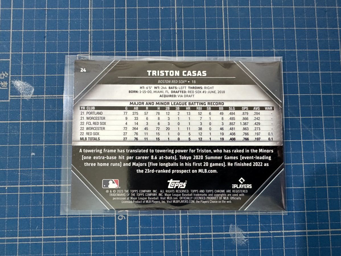 2023 Triston Casas Topps Chrome Black Base Rookie Design Variation_画像2