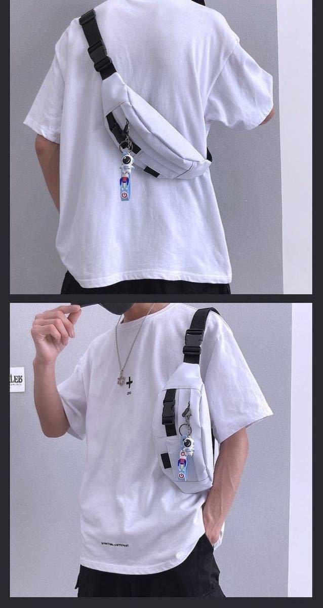  Mini ma list shoulder bag casual men's lady's messenger bag chest bag waist bag [ white ]