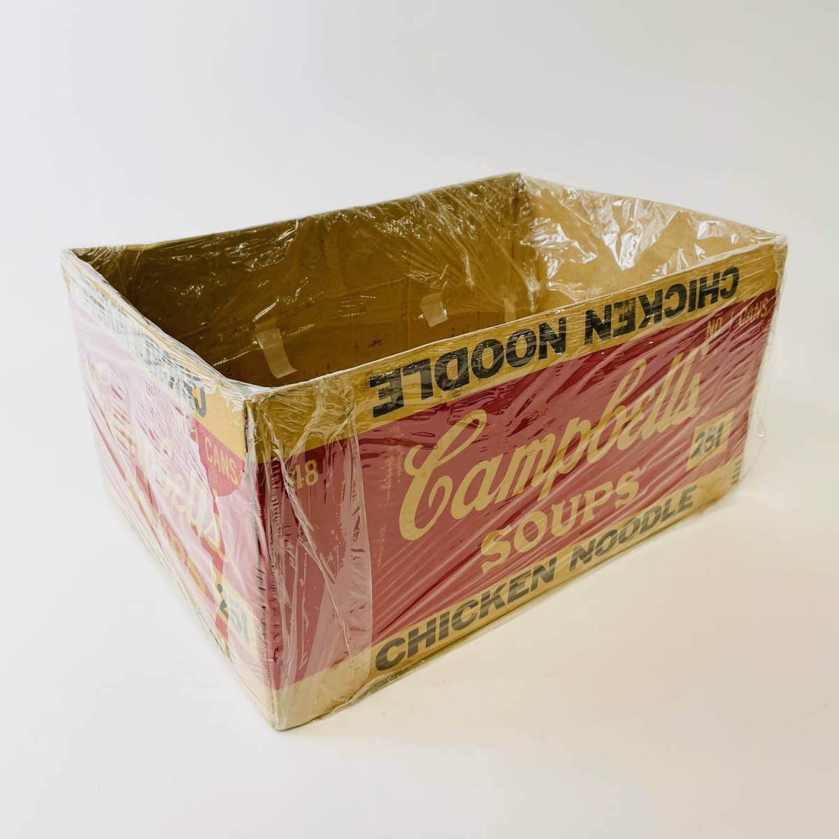 ビンテージ キャンベル スープ缶 パッケージボックス Campbell's Soup ダンボールケース CHICKEN NOODLE vuz0226_画像2