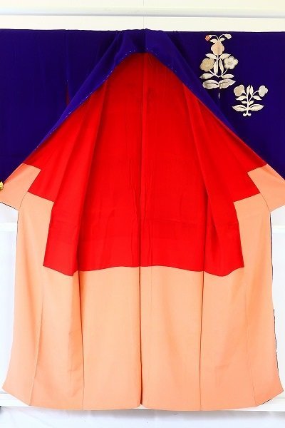 【着物フィ】アンティーク 訪問着 青紫色 身丈155cm お洒落 大正ロマン レトロ kimono 仕立上がり 15597の画像6