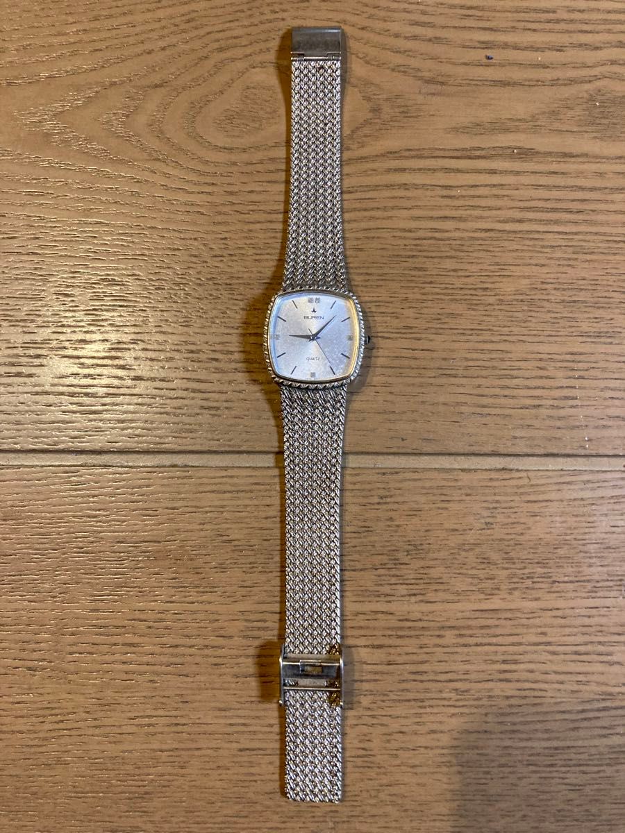 BUREN ビューレン　クォーツ腕時計　スクエア　ゴールド　ケース幅：2.1、電池交換済み、動作確認済
