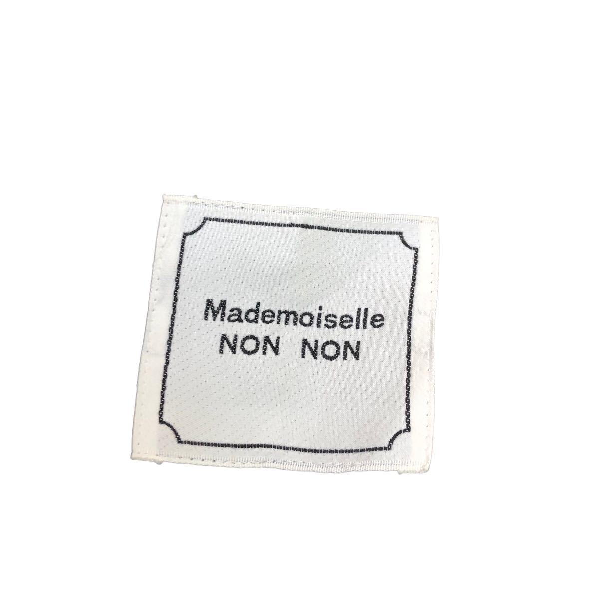 S178 日本製 Mademoiselle NONNON マドモアゼルノンノン スーツ セットアップ ジャケット スカート 上着 毛100% M L グレー グリーン_画像5