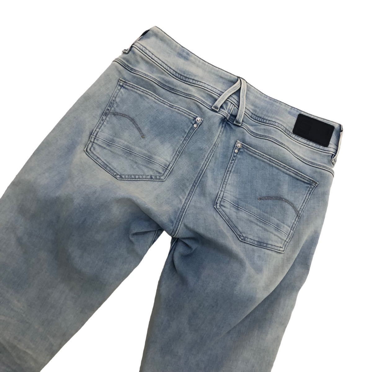 S180 G-STAR RAW ジースターロゥ デニム スキニーデニム パンツ Gパン ジーンズ LYNN MID SKINNY 綿 コットン レディース 30 ブルー 青_画像8